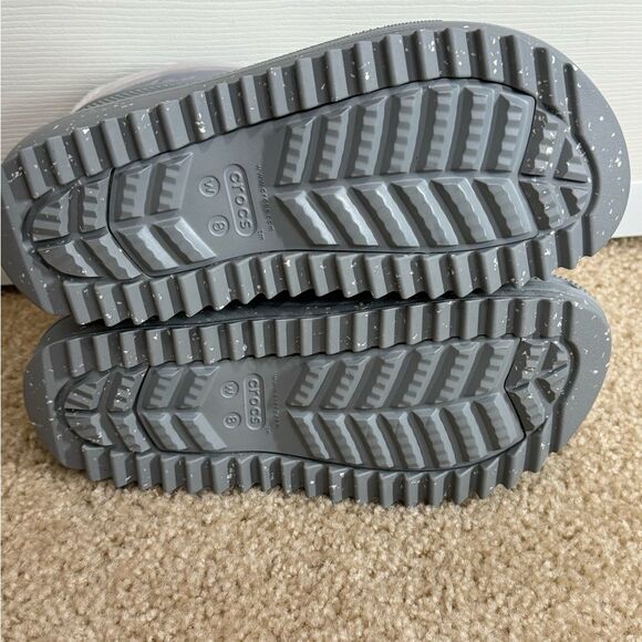 CROCS Gray and White Ankle Booties - Picture 12 of 13